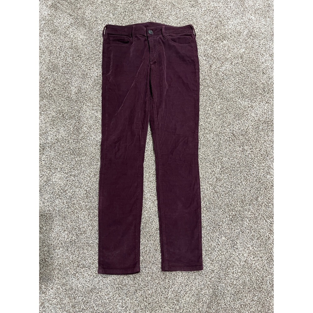 True Religion Burgundy Corduroy Slim Fit Pants Womens 29‎ Plum Purple Stretch